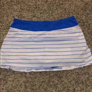 Blue and White Striped Lululemon Skirt